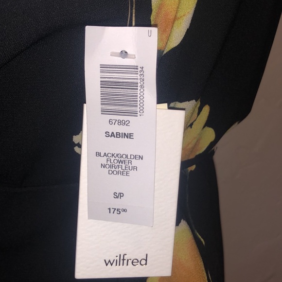 NWT Wilfred Sabine Dress Black/Golden Flower S/P - Picture 4 of 8
